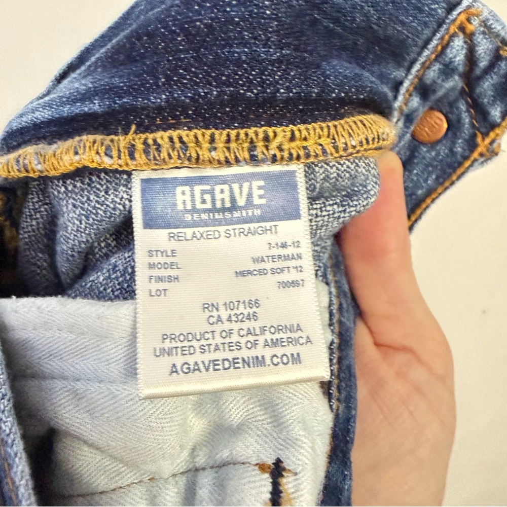 Agave Denim Waterman Relaxed Straight Jeans | Men’s 33 | Made in USA - Picture 6 of 6